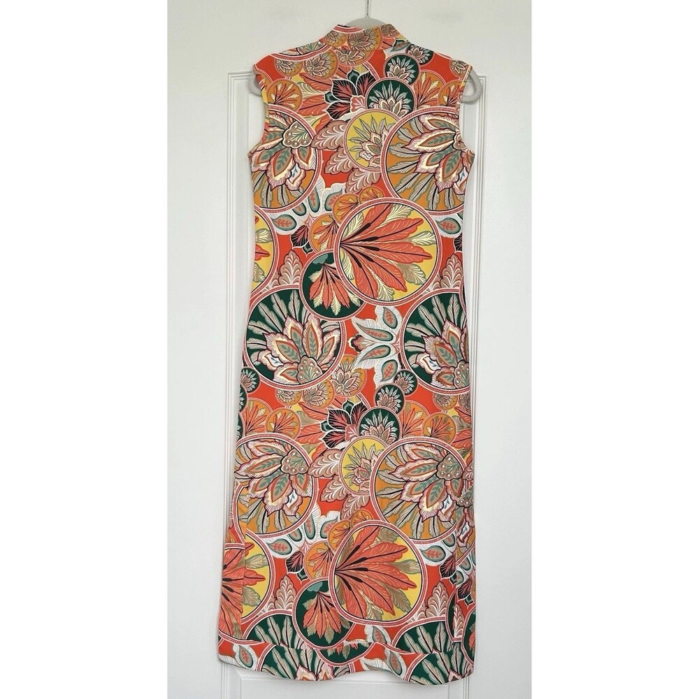 Jude Connally Kristen Maxi Dress Gilded Jude Cloth Stained Glass Coral Gold XS - Picture 8 of 11